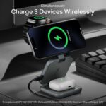 boAt FlexCharge 360 3-in-1 15W Wireless Charger, Foldable, Magnetic Magsafe & Multi-Angle Charging; LED Indicator & Anti-Slip Finish for Apple iPhone 16|15|14, Apple Watch & AirPods (Slate Grey) - Image 4