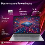 Lenovo ThinkBook 16, AMD Ryzen 7 7735HS, 16GB RAM, 512GB SSD, WUXGA IPS 16", Windows 11 Home, 1.7kg, 21MWA0AUIN, Backlit Keyboard, Fingerprint, 300 Nits, 1Y Warranty, Aluminium Top Laptop - Image 3