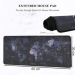Seagull flight of fashion Large Extended Mouse Pad XXL with Non-Slip Rubber Base, Stitched Edge Mouse Mat for Laptop, Computer & Desk - 60 x 30 x 0.2 cm - World Map - Image 3