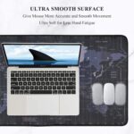 Seagull flight of fashion Large Extended Mouse Pad XXL with Non-Slip Rubber Base, Stitched Edge Mouse Mat for Laptop, Computer & Desk - 60 x 30 x 0.2 cm - World Map - Image 4