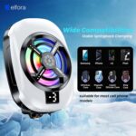 Elfora Gaming Mobile Cooler | Phone Cooling Fan With RGB Lights And Digital Display | Ultra Fast Instant Cooling Fan Compatible With Android & Iphones (White), 6 x 34 Centimeters - Image 4