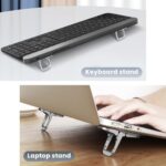 ZORBES® Portable Invisible Laptop Riser Stand, 2 Mini Self-Adhesive Alloy Metal Folding Desk Stand, Lightweight Laptop Desk Feet for MacBook, Lenovo, HP, Dell, Laptops & Tablets, 2pc (Silvery) - Image 3