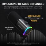 MAONO Dynamic Gaming Microphone: USB/XLR Podcast Mic with Software for Gamer-Podcast RGB PC Mic for Streaming Recording Studio YouTube Content Creation Online Chat PD100X - Image 3