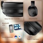 Boat Rockerz 430, 40mm Drivers, 40ms Latency, 40H Battery, ENx Tech, Adaptive Fit, Stream Ad Free Music via App Support, Bluetooth Headphones, Wireless Over Ear Headphone with Mic (Black Sabre) - Image 5