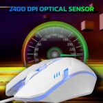 Ant GM46 Wired Optical Gaming Mouse | 2400 DPI Sensor | 4 Durable Buttons | Multicolour Backlight | 1.5M Cable | Lightweight Design | Compatible with Windows, Mac & Linux_ White - Image 3