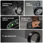 Gabit Smart Ring | Health Tracker, 7+ Day Battery | Sleep, Fitness, Nutrition, Stress | Buy Sizing Kit First | Auto Workout Detection, VO2 Max | Smart Ring for Men & Women | Titanium, Matte Black 9 - Image 4