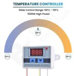 Blackt Electrotech (BT-T1): 230V AC 50 to +110℃ LED Digital Temperature Controller with Thermocouple Sensor - Image 3