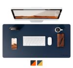 Premium Vegan Leather Dual Color Desk Mat 75X40cm 1.8mm Thick| Laptop Mat/Extended Large Mouse Pad, Reversible Deskspread |High Tear/Peel Strength|Anti-Slip,Splash-Proof| Blue&Yellow - Image 3