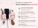 Mobile Phone Charging Stand Multi-Functional Storage Wall Mounted Ac Remote Holder Self Adhesive Bedside Fixed Rack Bedroom Office Accessories Apricot Pack of 1 - Image 4