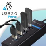 Zebronics 300HB 4 Port USB 3.0 Hub with Hi-Speed Data Transfer, LED Indication, 15cm Cable, Backward Compatible, Multi Device Connection, Plug Play Usage, Glossy Finish and Lightweight Design - Image 3