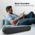 CrossBeats Blaze B24 Bluetooth Soundbar 24W, Gaming RGB Lights, AUX, Bluetooth, USB, FM & TWS I Fast SnapCharge Battery, Multiport Connectivity, BT Speaker for TV, Mobile, PC, Laptops, Tablets Black - Image 3