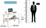 Callas Engineered Wood Computer Desk with Shelf – Modern Laptop Study Table for Home Office, Workstation & Writing Desk for Students and Professionals (ST-09-White) - Image 3