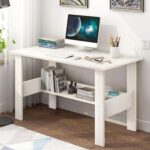 Callas Engineered Wood Computer Desk with Shelf – Modern Laptop Study Table for Home Office, Workstation & Writing Desk for Students and Professionals (ST-09-White) - Image 4