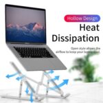 7 Angles Adjustable 10-15.6 Inch Size Laptops Stand for Desk, Aluminum Metal MacBook StandComputer Riser for Desk, Portable Foldable Adjustable Notebook Holder - 1 Piece - Image 3