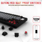 EvoFox Ronin Wired Mechanical Gaming Keyboard | 9 Layer Gasket Sound Dampening Design, Outemu Red Silent Switches, Hot Swappable, Per-Key RGB, nKey Rollover, Volume Knob | Windows Software (Black) - Image 4