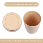 Kuber Industries Flower Pot with Plate | 18 Inch Lightweight Polymers Indoor-Outdoor Plant Pots | Flower Pot Gamla for Home-Office & Garden | Planter for Living Room | Beige - Image 4