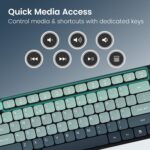 Portronics Key11 Combo Rechargeable Wireless Keyboard and Mouse Set, Bluetooth 5.3&2.4GHz Wireless,Type-C Fast Charging,Gradient Keys, Noiseless Typing, High Precision Mouse, for PC&Laptop(Blue) - Image 5