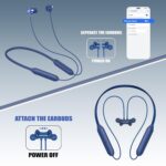 Kratos Blue Bluetooth Neckband with 55H Playtime, Deep Bass, Stereo Sound, HD Calls, Magnetic Earbuds, Voice Assistant, Type-C Fast Charging, Rich Audio, Hollow Switch for Comfort & Style - Image 4