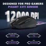 EvoFox Banshee 2 Wireless Gaming Mouse with Display Tri-Mode (2X BT,2.4G&Wired) | PixArt Sensor, 1000Hz Polling Rate, 12,000 DPI, 6 Programmable Buttons, Software Support - Image 4