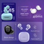 Noise Buds Trance in-Ear Truly Wireless Earbuds with 45H of Playtime, Low Latency(up to 40 ms), Instacharge(10 min=200 min), BT v5.3(Jet Black) - Image 3