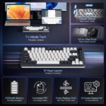 Redragon K673 PRO 75% Wireless Gasket RGB Gaming Keyboard, 3-Modes 81 Keys Compact Mechanical Keyboard w/Hot-Swap Socket, Dedicated Knob Control & Sound Absorbing Pads, Linear Red Switch - Image 3