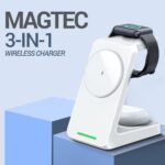 UNIGEN® Magtec 330 3-in-1 Wireless MagSafe Charger, Compatible with iPhone 17/16/15/14/13/12 Series, AirPods 2nd/3rd, and Apple Watch Series 9/8/7/6/5/4/SE (White) - Image 3