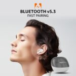 amazon basics TWS in-Ear Earbuds (P50) with Fast Charging up to 50 Hours of Playtime | Dual 10mm Driver | IPX4 Water-Resistance | Bluetooth 5.3 | Quad Mic with ENC | Touch Control (White) - Image 5