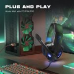 PunnkFunnk BattleKiller Gaming Headset Multi-Platform Compatible with PS4, Xbox One, PC, Nintendo Switch, Mobile, 50mm Surround Sound, Noise-Canceling Mic, LED Lights(Black) - Image 3
