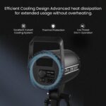 HIFFIN (COB-200P) 200W Bi Color Continuous LED Light with 18CM Reflector & Infrared Remote, AC Power, 3200K-5600K Color Temperature Control, 23000lx @1m, Ideal for Photography and Videography - Image 5