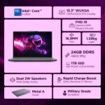 Lenovo IdeaPad Slim 3 14th Gen Intel Core 5 210H 15.3 inch (38.8cm) WUXGA IPS Laptop (24GB RAM/1TB SSD/Windows 11/Office Home 2024/Backlit Keyboard/1Yr ADP Free/Grey/1.6Kg), 83K4004VIN - Image 3