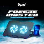 Dyazo Laptop Cooling Pad |Laptop Stand with Cooling Fan | Adjustable Height 5 Step with Mobile Holder Compatible for All laptops & Notebook 11.6/13.3/14 / 15.6 inch - (Black) - Image 3
