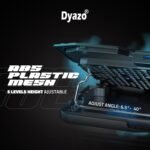 Dyazo Laptop Cooling Pad |Laptop Stand with Cooling Fan | Adjustable Height 5 Step with Mobile Holder Compatible for All laptops & Notebook 11.6/13.3/14 / 15.6 inch - (Black) - Image 4