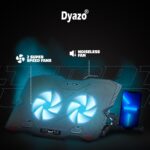 Dyazo Laptop Cooling Pad |Laptop Stand with Cooling Fan | Adjustable Height 5 Step with Mobile Holder Compatible for All laptops & Notebook 11.6/13.3/14 / 15.6 inch - (Black) - Image 5
