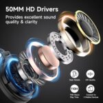 OneOdio Bluetooth Over Ear Headphones - Wireless/Wired 110 Hrs Stereo Sound Bluetooth Foldable Headsets with Deep Bass 50mm Neodymium Drivers for PC/Phone - Studio Wireless Pro C (Black) - Image 4