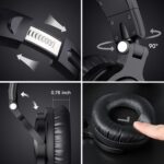 OneOdio Bluetooth Over Ear Headphones - Wireless/Wired 110 Hrs Stereo Sound Bluetooth Foldable Headsets with Deep Bass 50mm Neodymium Drivers for PC/Phone - Studio Wireless Pro C (Black) - Image 5