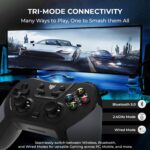 EvoFox One S Universal 3-Mode Wireless Gaming Controller, HallSense™ Precision Joysticks, Bluetooth 5.0, 2.4GHz, Fast Type-C Charging for PC, Mobile, Android TV - Black - Image 4