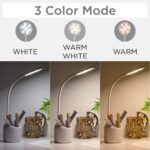 WEIRD WOLF Study Lamp with 3 Colour Modes & Adjustable Brightness Levels | Table Lamp for Study Room with Gooseneck, Pen & Mobile Holder | Rechargeable 1200mAh Battery | 6 Month Warranty - Image 3