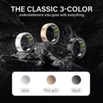 Ustick Smart Ring Health Tracker, Fitness Sleep & Heart Rate Monitor Tracker Smart Ring, Waterproof Bluetooth Fitness Tracker Ring IP68 Waterproof (Black, 10) - Image 6