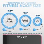 Fitness Weighted Hula Circle for Adults Weight Loss, Infinity Fitness Hoop Plus Size 52 Inch with Sweat Belt, Include 24 Detachable Links and Waist Trainer for Women (Design-2) - Image 5