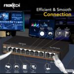 Frontech 8 Port PoE+ Switch with 2 Uplink Ports, 120W PoE Budget, Fast Transmission, Plug & Play, Wall Mount, 2-Year Warranty (NC-0048) - Image 3