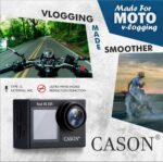 CASON CS6 5k 30Fps Action Camera, 4K Helmet Camera for Bike (Typc C) with EIS+Gyro,Anti Shake for Bike Helmet Camera, Touch Screen, 2 x 1350 mAh Battery and Many Extra Accessories (Black) - Image 3