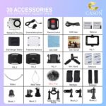 CASON CS6 5k 30Fps Action Camera, 4K Helmet Camera for Bike (Typc C) with EIS+Gyro,Anti Shake for Bike Helmet Camera, Touch Screen, 2 x 1350 mAh Battery and Many Extra Accessories (Black) - Image 5