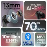 Mivi DuoPods Marathon Earbuds [New Launch], 70 Hours Playtime, AI-ENC for HD Calls, 13mm Drivers, IPX 4.0, BT v5.3, Made in India True Wireless Bluetooth Ear Buds - Image 3