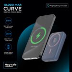 URBN Curve 4 in 1 Wireless Power Bank for iPhone, 10000mAh MagSafe Fast Charging for Apple AirPods, iWatch, iPhone 12 & Above, Android & Other Qi Enabled Devices (Blue) - Image 3