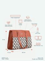 ZOUK Statement Business Bag | Jute | Vegan Leather Handcrafted Shoulder Bag Ideal For Office Use - Image 5