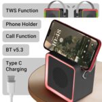ZEBRONICS County 8, Portable Bluetooth Speaker, 8 Watts, Upto 7 Hours Playback, Passive Radiator, BTv5.3 | TWS | USB | mSD, RGB LED, Call Function, Compact Design, Carry Strap (Black) - Image 5