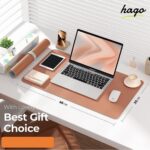 HAGO Premium PU Leather Desk Mat for Office & Home | Reversible Dual-Side Desk Pad (Brown & Grey) | Waterproof Anti-Slip Table Mat – 35×60 CM - Image 4
