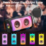 JYX Party DJ Speaker with Dual Mics, Upto 8h Playback, Portable Pop Karaoke Box with PA System & Subwoofers, 6.3mm Mic & Guitar Input, BT/USB/TF/TWS/AUX, Perfect for Home Parties,Stage (Black) - Image 4