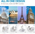 rts Universal Travel Adapter - Type C USB-C, 3-in-1 Universal Adapter Plug, Travel Accessory With 1 USB-C, 2.4A, All-In-One For Phone, Laptop, Mobile, Tablet, White - Image 4
