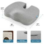 Memory Foam Coccyx Seat Cushion – Orthopedic Chair Pad for Tailbone, Sciatica & Back Pain Relief | Ideal for Office Chairs, Car Seats & Home Use | Washable Cover (18 x 14 x 2.5 Inch) - Image 3